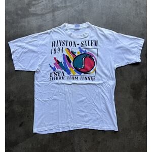 Vintage 1994 Winston-Salem USTA League Team Tennis Roche Athleisure T-Shirt XL